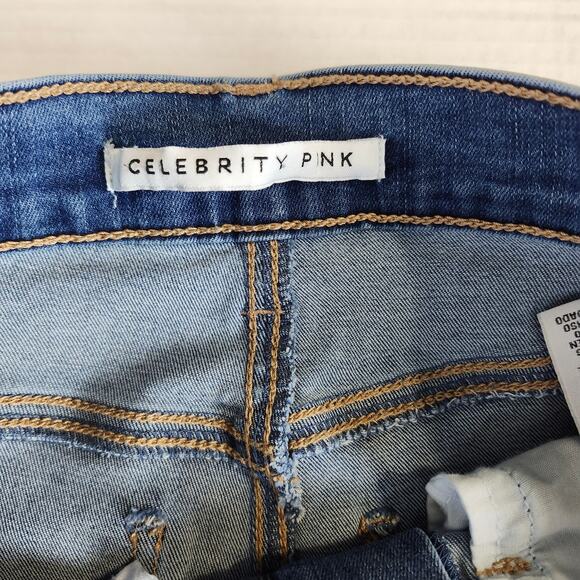 Celebrity Pink Junior's Distressed Skinny High Waist Jeans Size 5 Stretch - Picture 6 of 13